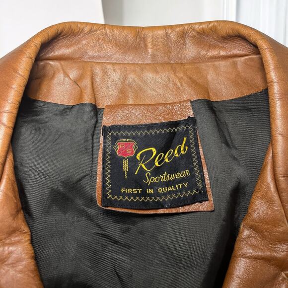 Vintage Men’s 1970’s Reed Sportswear Leather Coat Size L - Picture 4 of 14
